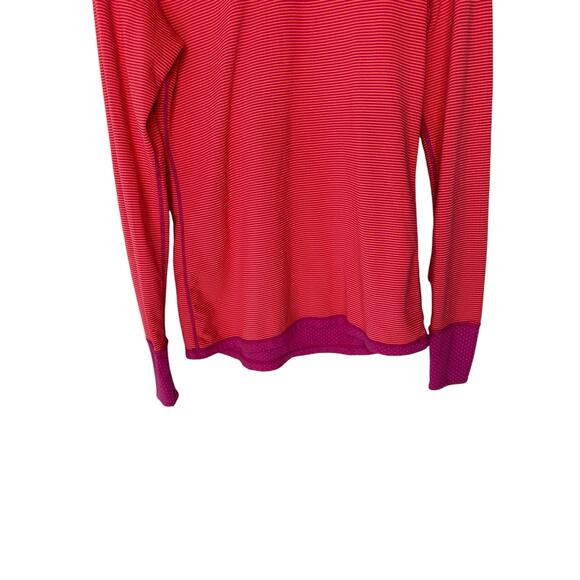 Saucony Pink Purple Striped Long Sleeve Cuffins Workout Running Shirt - Picture 3 of 15